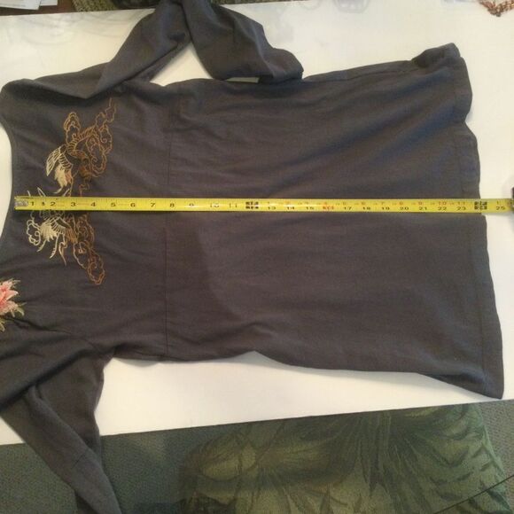 Johnny Was Long-Sleeved Pin Tuck Front Floral Crane Embroidered Tunic Top Size S - Picture 11 of 11